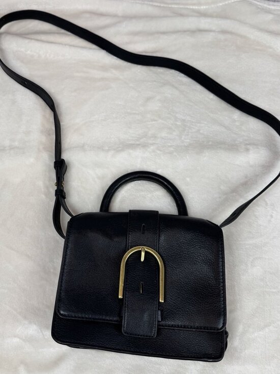 FOSSIL Black Wiley Top Handle Crossbody Leather - Picture 1 of 8